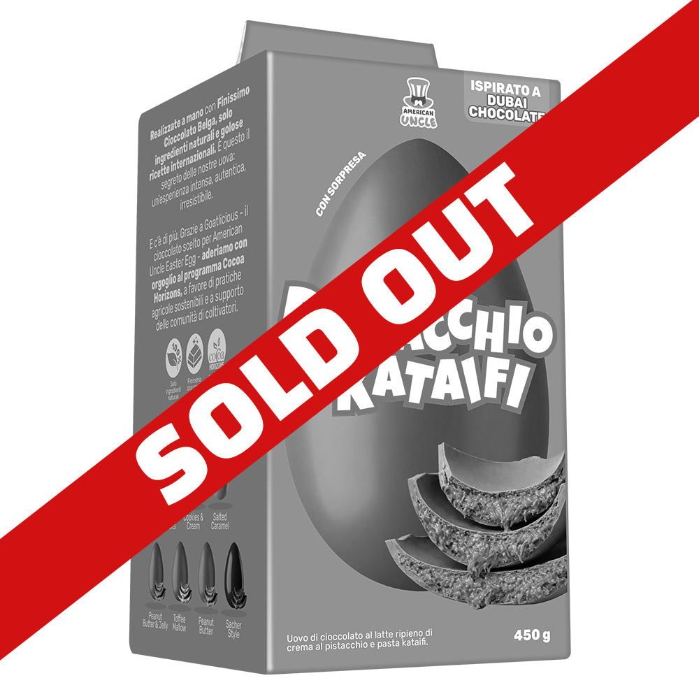 AU Pistacchio & Kataifi Easter Egg, uovo di Pasqua di cioccolato al latte ripieno di crema al Pistacchio e Kataifi da 450 g