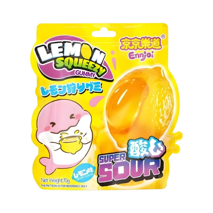 Ennjoi Lemon Squeezy Gummy, caramelle gommose al gusto di limone da 70g (Confezione da 36)
