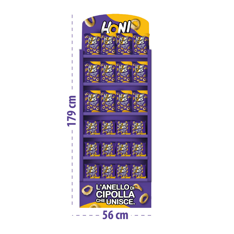 Honions Floor Display van 48 x 70 g + 72 x 20 g, kant-en-klare display voor uw verkooppunt 