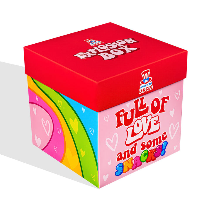 Boîte explosion « Amour », boîte cadeau explosive avec 15 snacks sucrés et salés surprise 