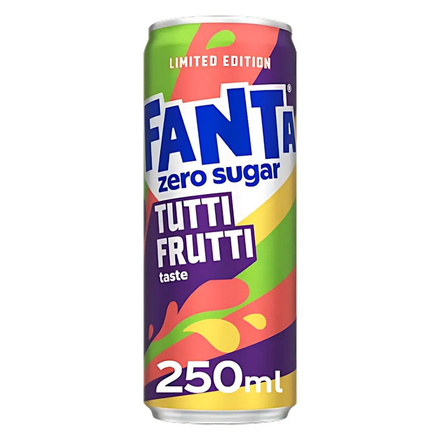 Confezione da 12, bevanda analcolica al gusto tutti frutti da 250ml Fanta.