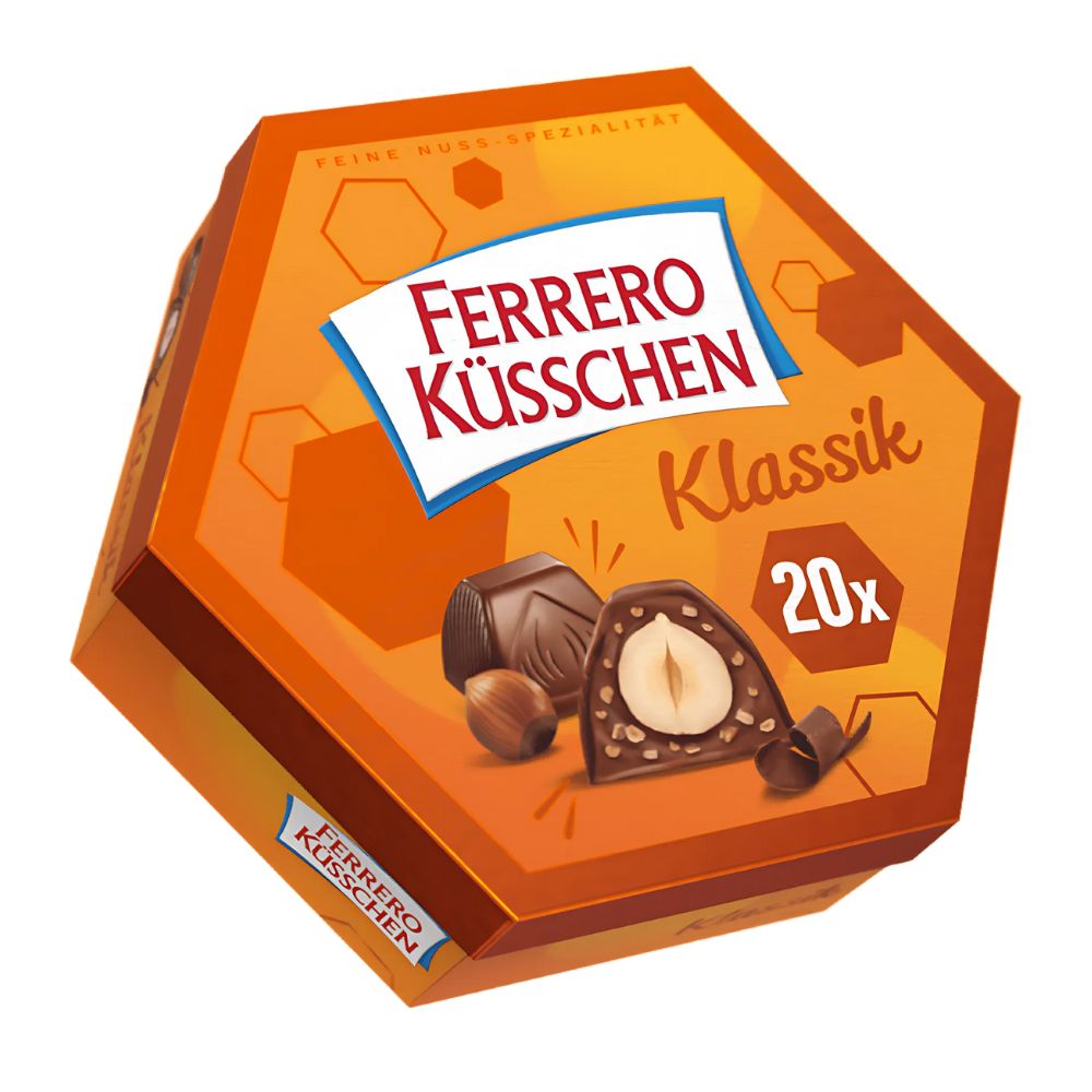 Ferrero Kusschen Classic, dark chocolate and milk chocolate with hazelnut pralines 178g (Pack of 8) 