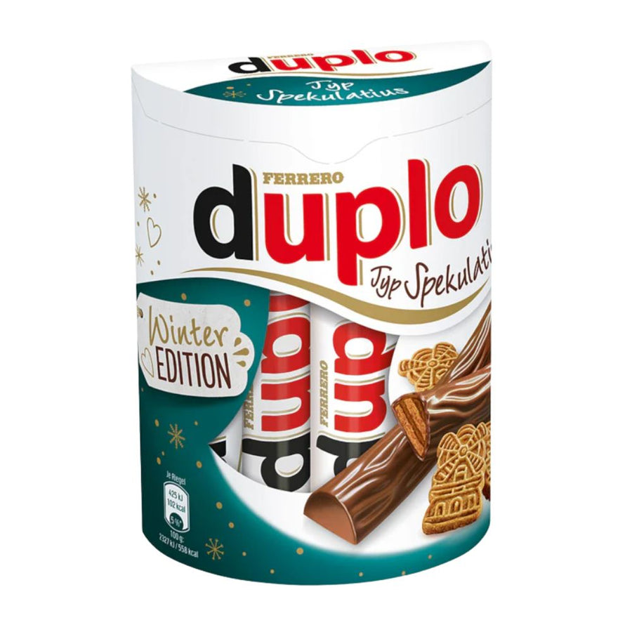 Duplo Spekulatius, cioccolato al latte ripieno con wafer e crema alle nocciole con gusto Speculoos da 182g (Confezione da 28).