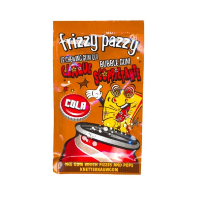 Confezione da 50, Frizzy Pazzy Bubble Gum Cola da 7g.
