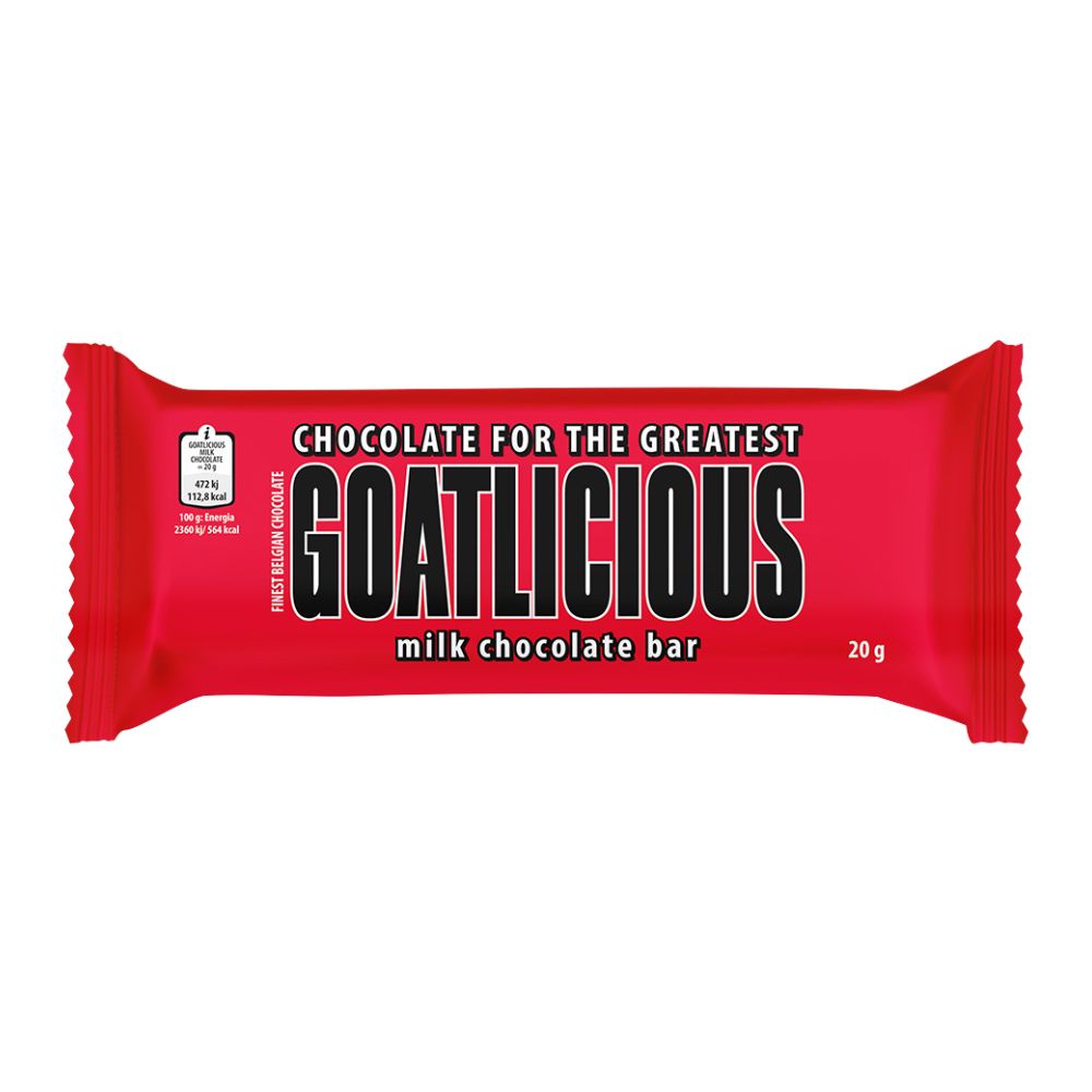 Confezione da 150, tavoletta di cioccolato al latte da 20g Goatlicious.