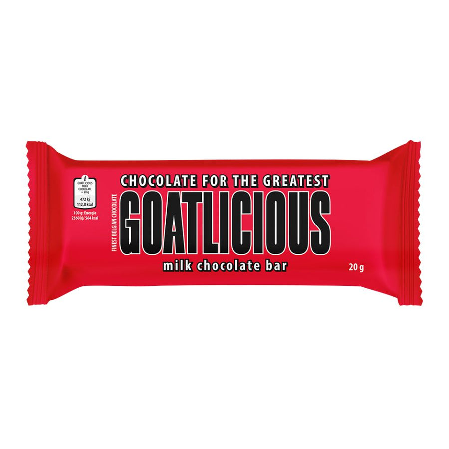 Confezione da 150, tavoletta di cioccolato al latte da 20g Goatlicious.