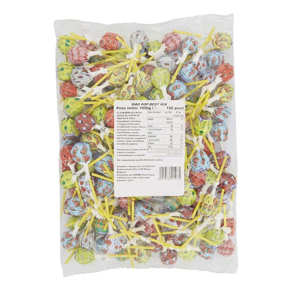 Confezione da 1,95kg, Haribo Mao Pop Best Mix.