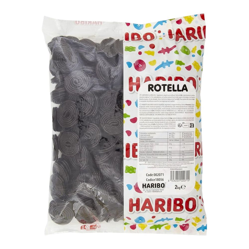Haribo Rotelle, licorice-flavored candies (2kg Package) 