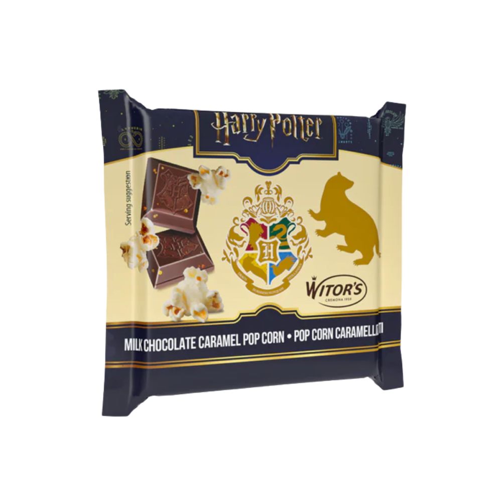 Confezione da 20, tavoletta di cioccolato con pop corn caramellati da 50g Harry Potter.