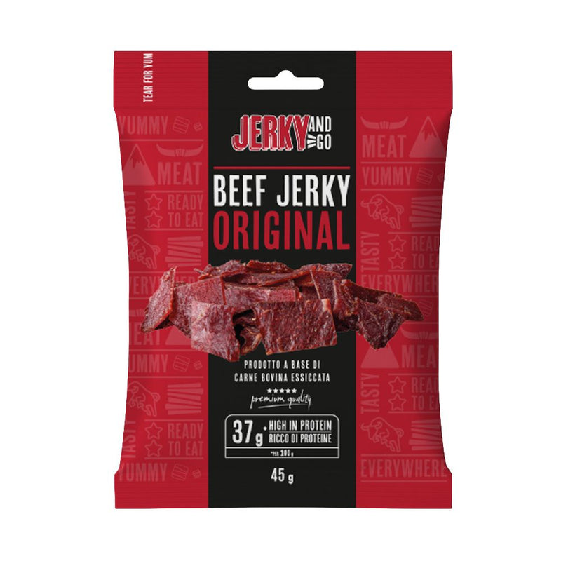 Confezione da 10, Jerky and Go Beef Jerky Original da 45g.