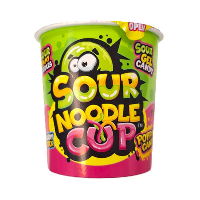 Confezione da 12, Johny Bee Candy Sour Noodle Gel Cup da 65g.