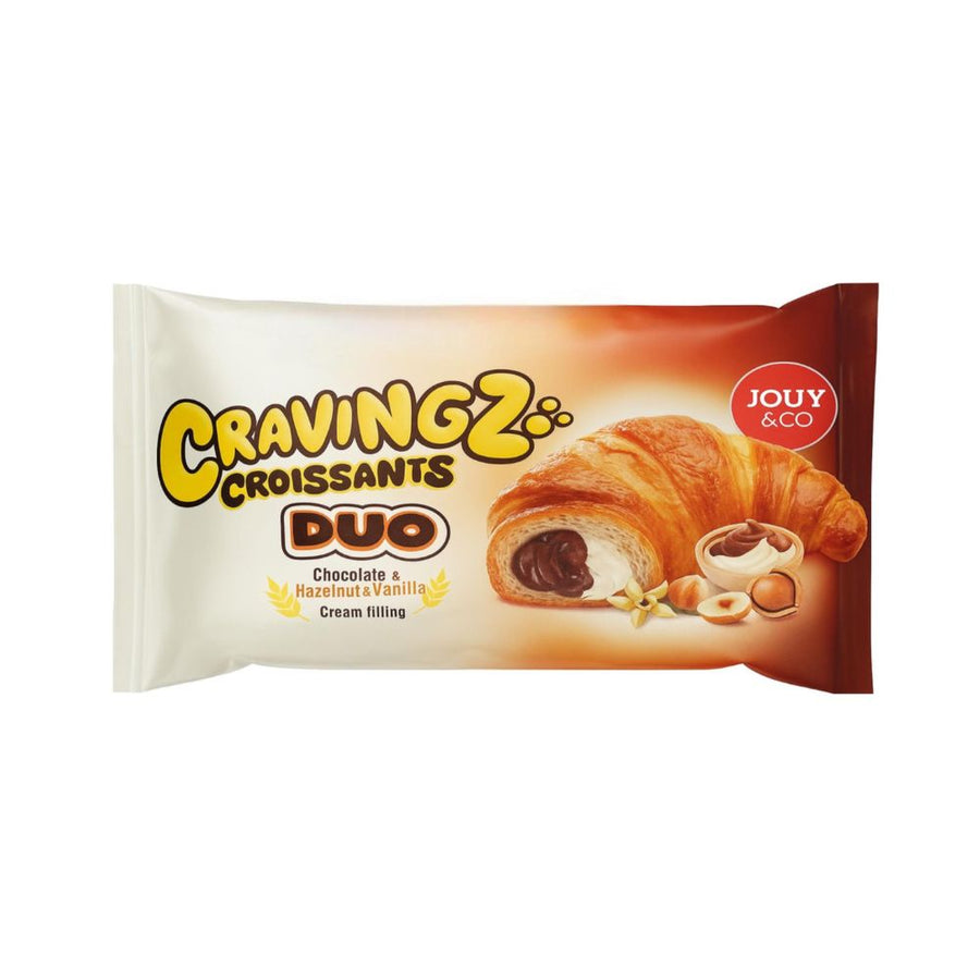 Confezione da 60 di Cravingz Croissants Duo Chocolate &amp; Vanilla da 45g.