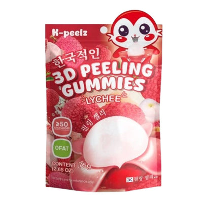Confezione da 50, K-peelz 3D Peeling Gummies Lychee da 75g.