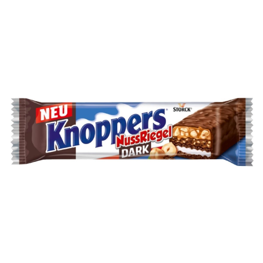 Confezione da 25, barretta di wafer con cioccolato fondente, nocciole e caramello da 40g Knoppers.