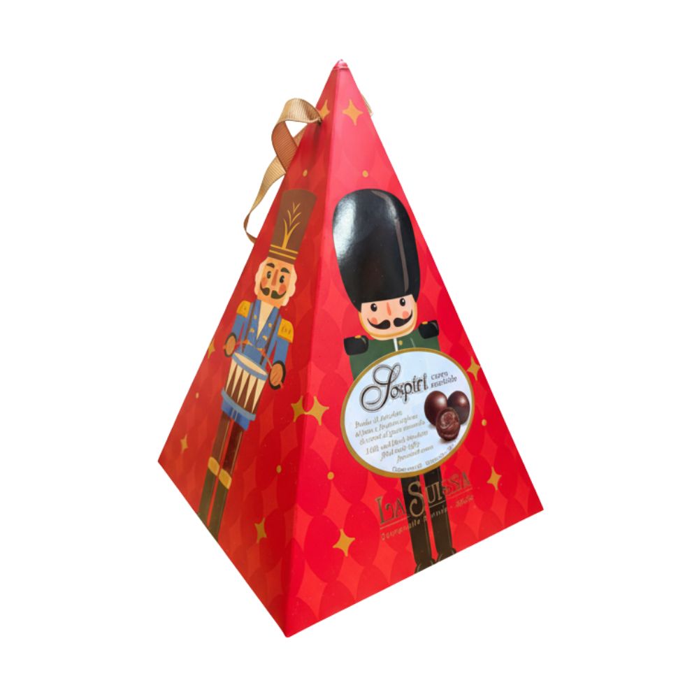 The Swiss Pyramid Praline, milk and dark chocolate pralines filled with caramel-flavored cream, 200g 