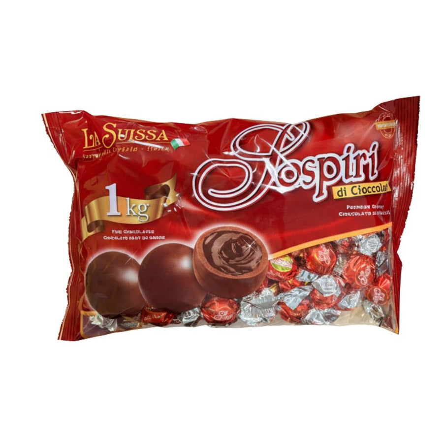 La Suissa Sospiri Cuore Morbido Latte, praline di cioccolato al latte con morbido ripieno (Confezione da 1kg).