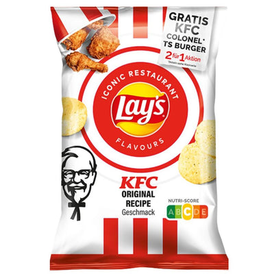 Confezione da 9, patatine al gusto di alette KFC da 150g Lay's.