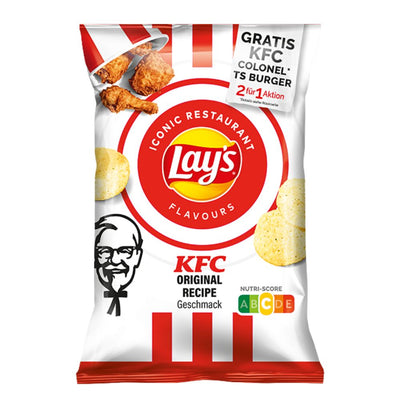 Confezione da 9, patatine al gusto di alette KFC da 150g Lay's.