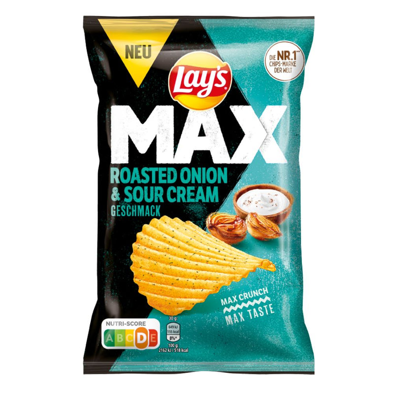 Confezione da 12, patatine al gusto di cipolla tostata e panna acida da 110g Lay&