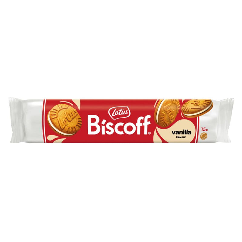 Confezione da 9, biscotti con crema al gusto di vaniglia da 150g Lotus.