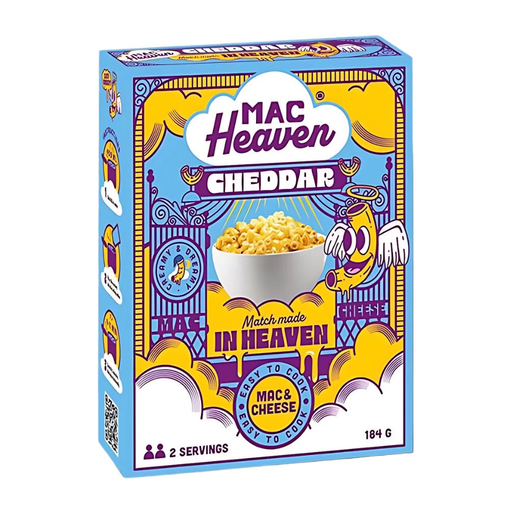 Confezione da 10, maccheroni con salsa al formaggio cheddar da 184g Mac Heaven.