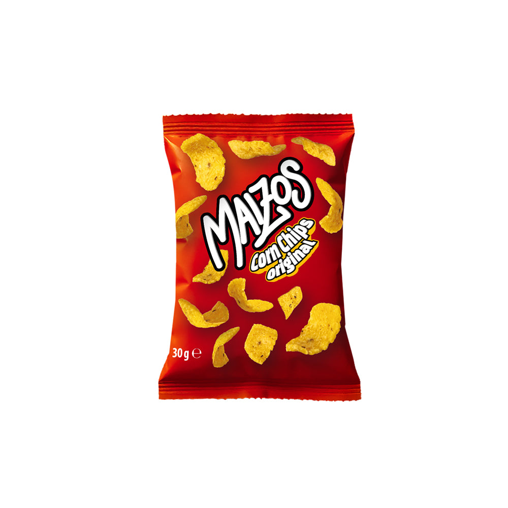 Maizos Corn Chips Original, chips de maíz en el sabor original de 30g (Paquete de 50) 