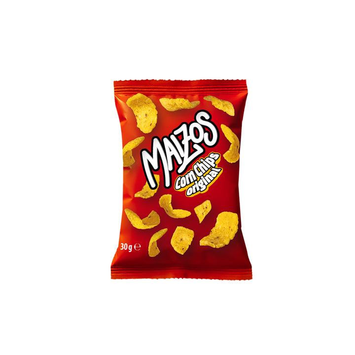 Maizos Corn Chips Original, chips de maíz en el sabor original de 30g (Paquete de 50) 