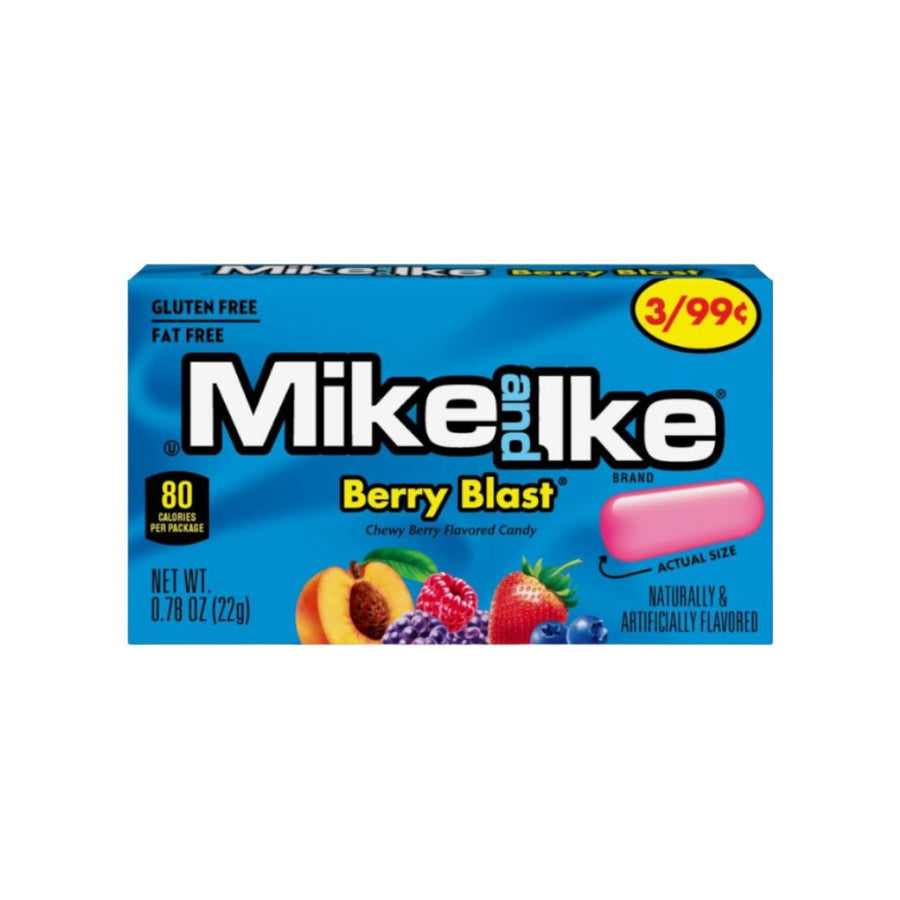 Confezione da 24, caramelle gommose al gusto di frutta da 22g Mike and Ike.