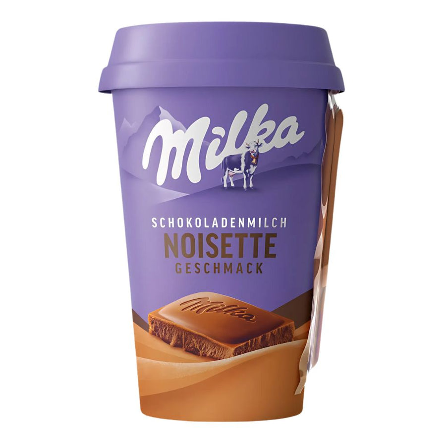 Confezione da 10, latte al cioccolato gusto nocciola Milka.