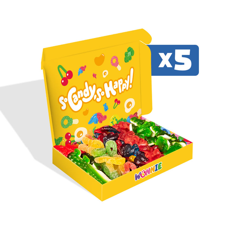 Wunnie box "So Candy, So Happy", 5 boxes of gummy candies in assorted flavors of 480g 
