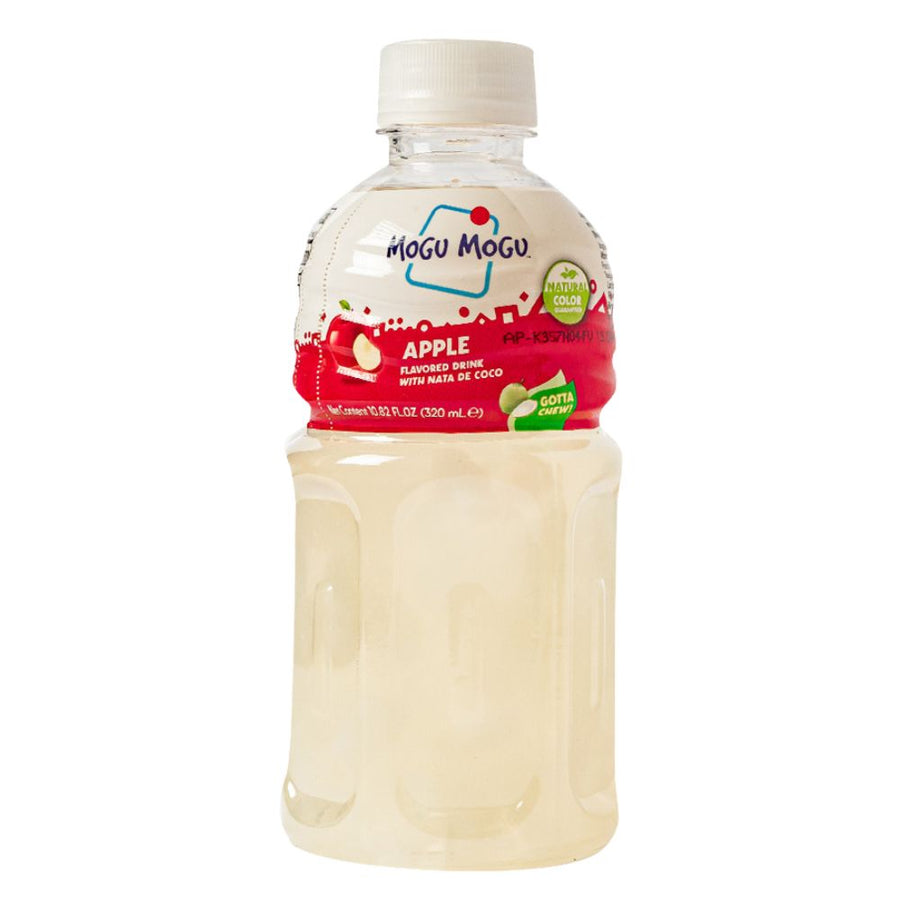 Confezione da 24, bevanda aromatizzata al gusto di mela con nata de cocco 320ml Mogu Mogu.