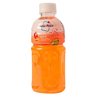 Confezione da 320ml di bevanda alla pesca con nata de cocco Mogu Mogu Peach Flavored Drink