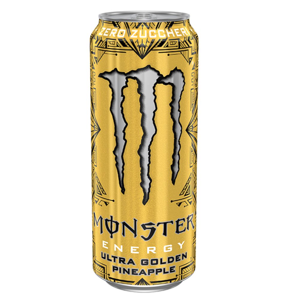 Monster Ultra Gold, bebida energética de piña de 500ml (paquete de 24) 