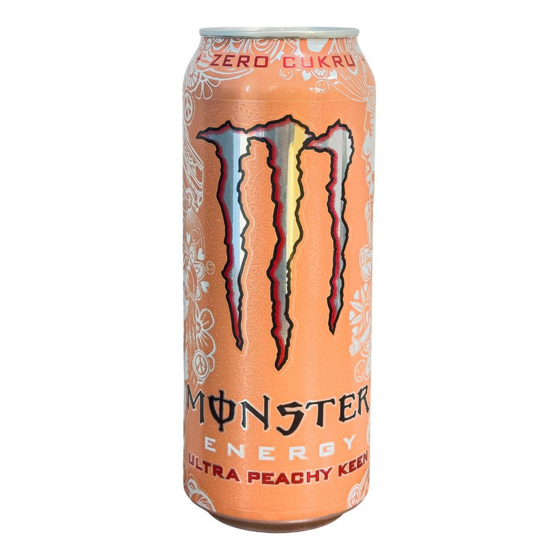 Confezione da 12, bevanda energetica al gusto di pesca da 500ml Monster.