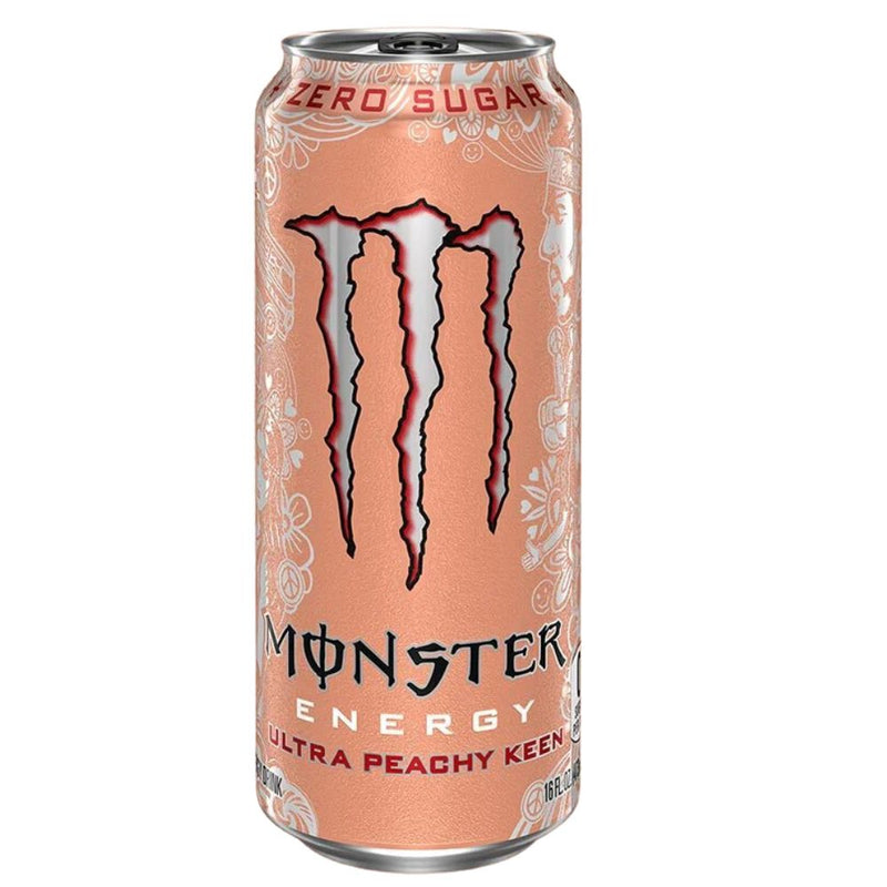 Confezione da 12, bevanda energetica al gusto di pesca da 500ml Monster.