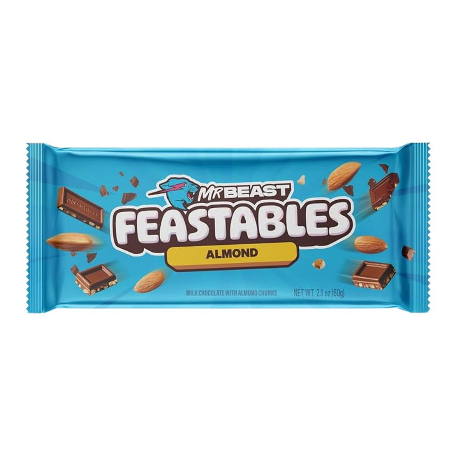 Confezione da 10, Mr Beast Feastables Almond 60g.