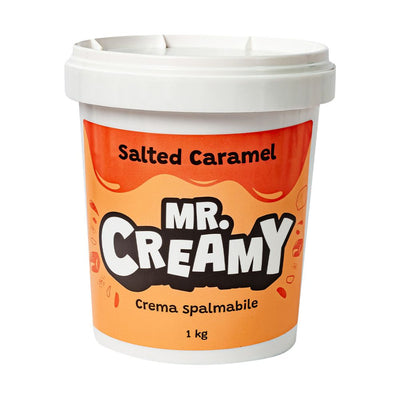 Confezione da 1 kg di crema spalmabile al Salted Caramel Mr. Creamy.