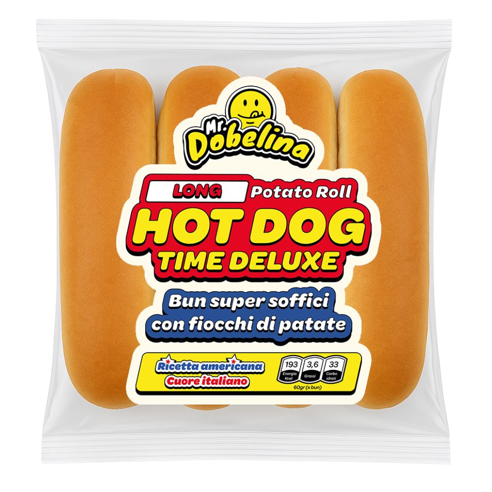 Hot Dog Potato Roll, 4 panecillos de patata para hot dog de 60g (Paquete de 8) 