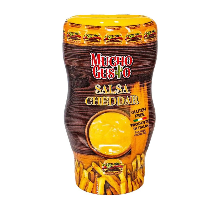 Confezione da 9, salsa cheddar da 290g Mucho Gusto.