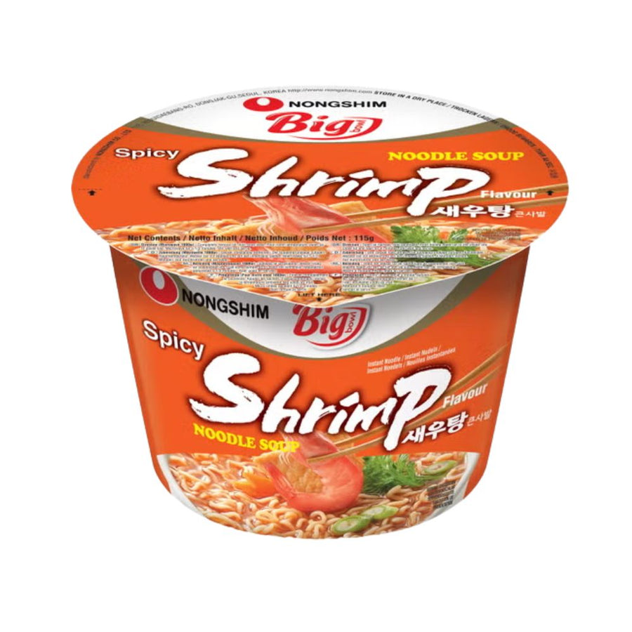 Nongshim Big Bowl Noodle Shrimp, noodles al gusto di gamberetti da 115g (Confezione da 16)