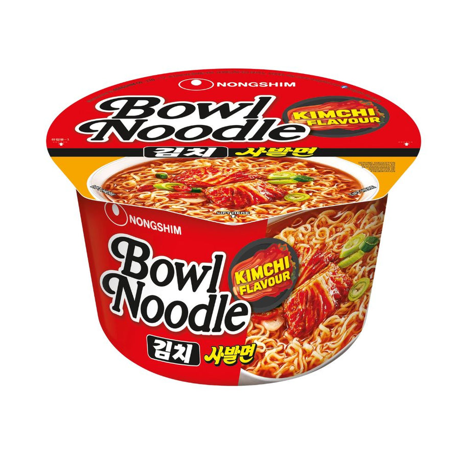 Nongshim Bowl Noodle Kimchi, noodle al gusto di kimchi da 100g (Confezione da 12)
