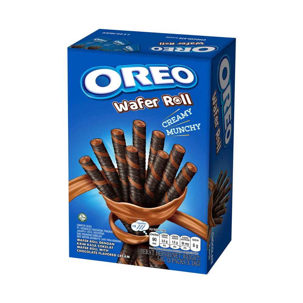 Confezione da 20, Oreo Chocolate Wafer Rolls da 54g.
