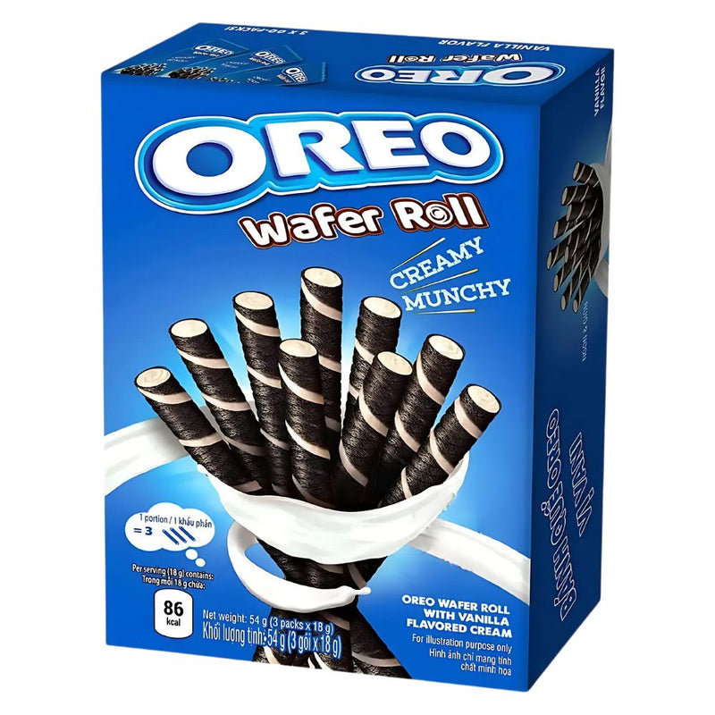 Confezione da 20, wafer roll con crea alla vaniglia da 54g Oreo.