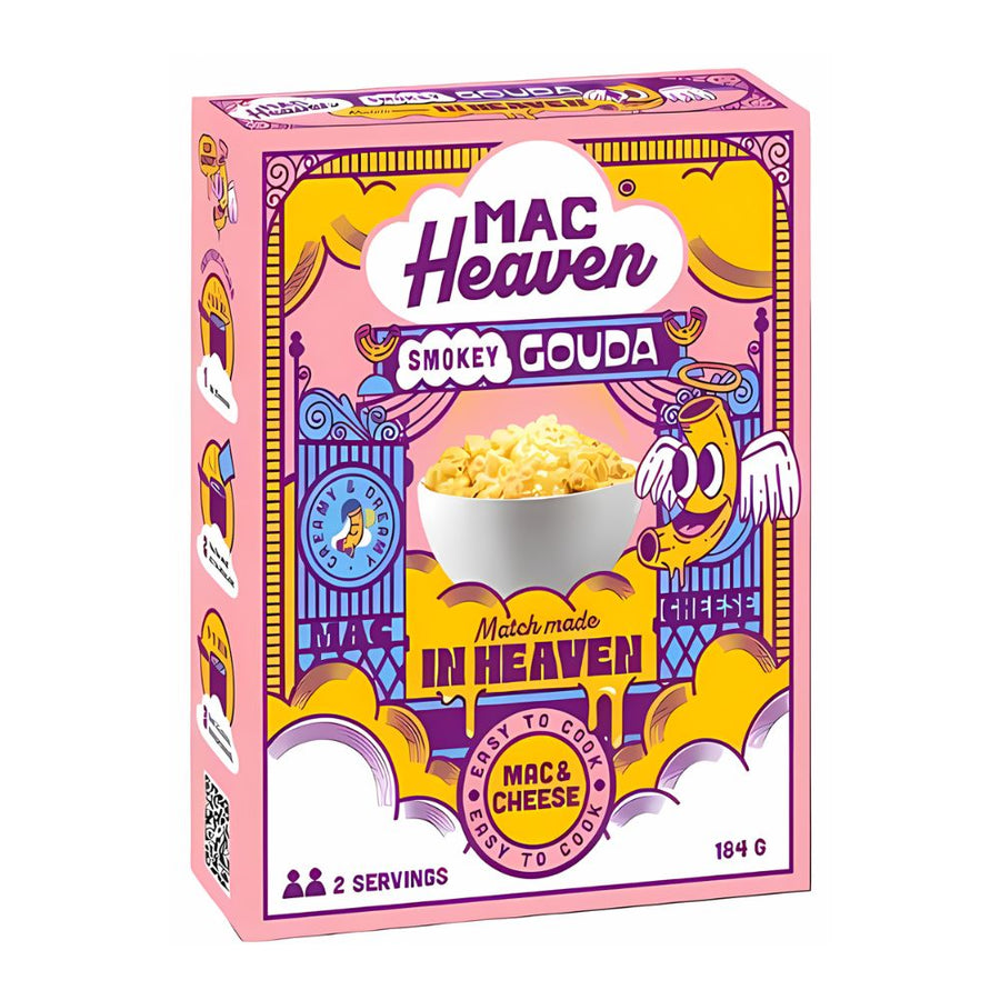 Confezione da 10, maccheroni con salsa al formaggio gouda da 184g Mac Heaven.