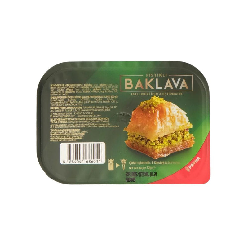 Confezione da 24, baklava al pistacchio da 30g Payna.