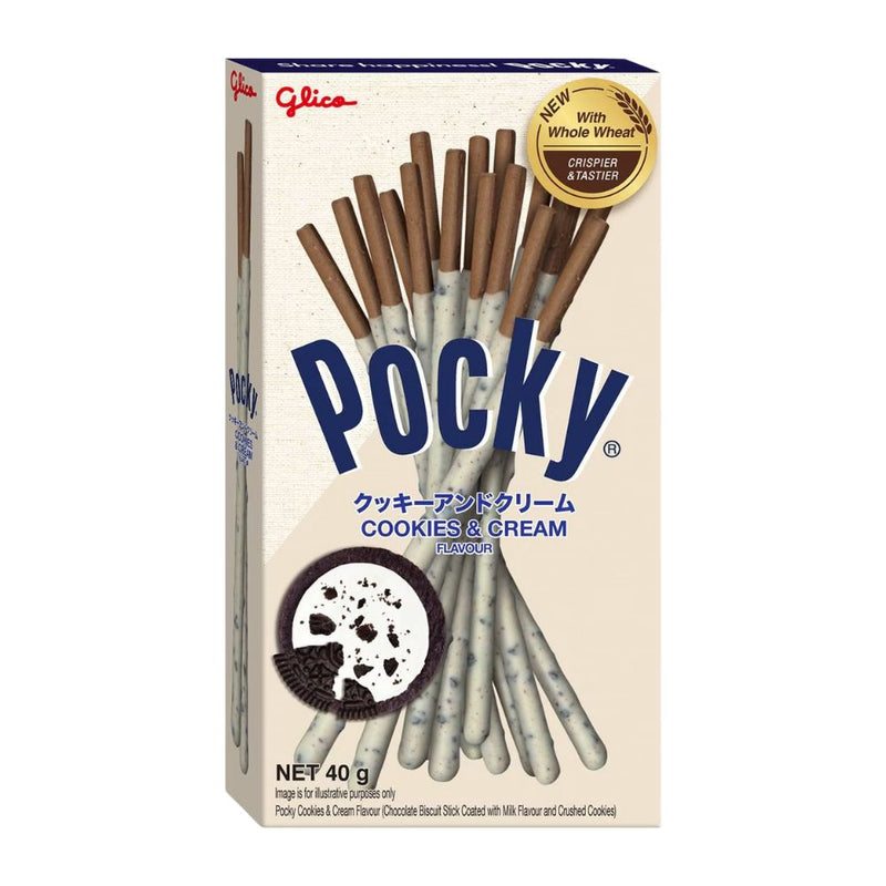 Confezione da 10, Pocky Cookies and Cream da 45g.