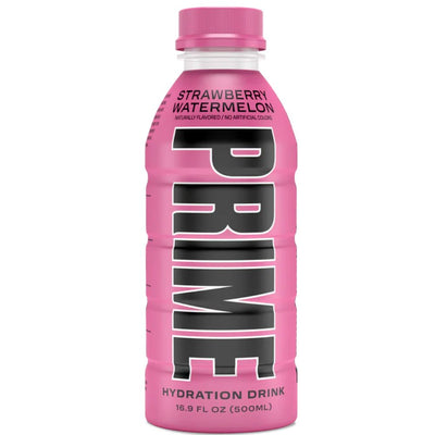 Confezione da 12, energy drink al gusto di fragola e anguria da 500ml Prime.