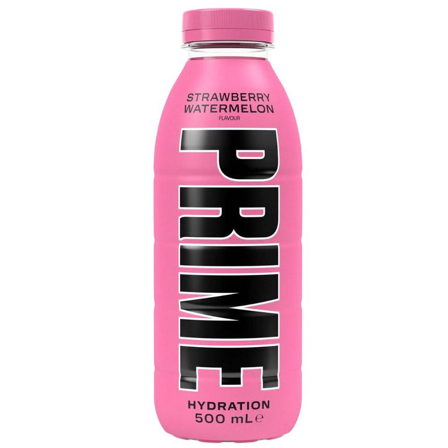 Confezione da 12, energy drink al gusto di fragola e anguria da 500ml Prime.