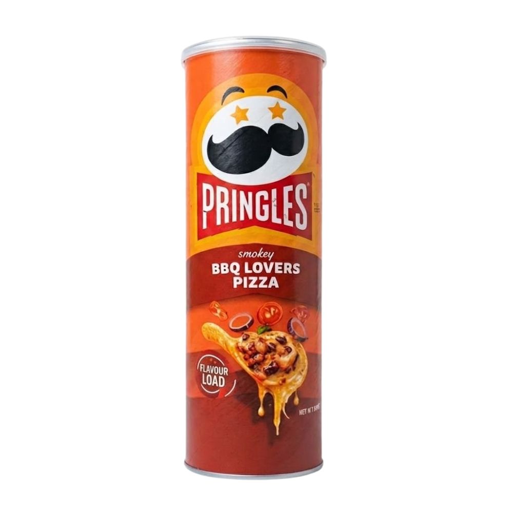 Pringles BBQ Lovers Pizza, patatine al gusto di pizza BBQ da 102g (Confezione da 12)