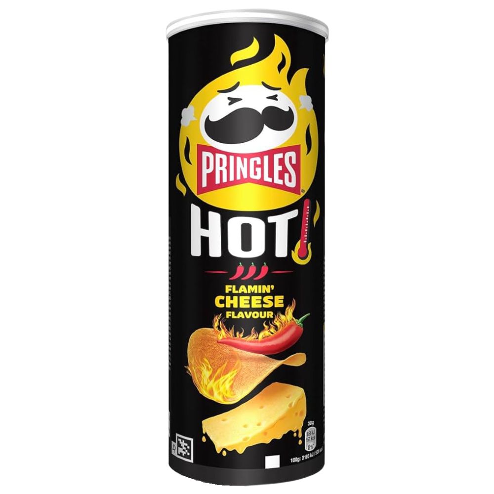 Confezione da 19, patatine piccanti al gusto di formaggio da 160g Pringles.